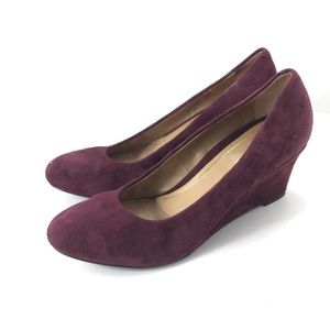 Vionic Camden Suede Leather Wedged Merlot Size 9